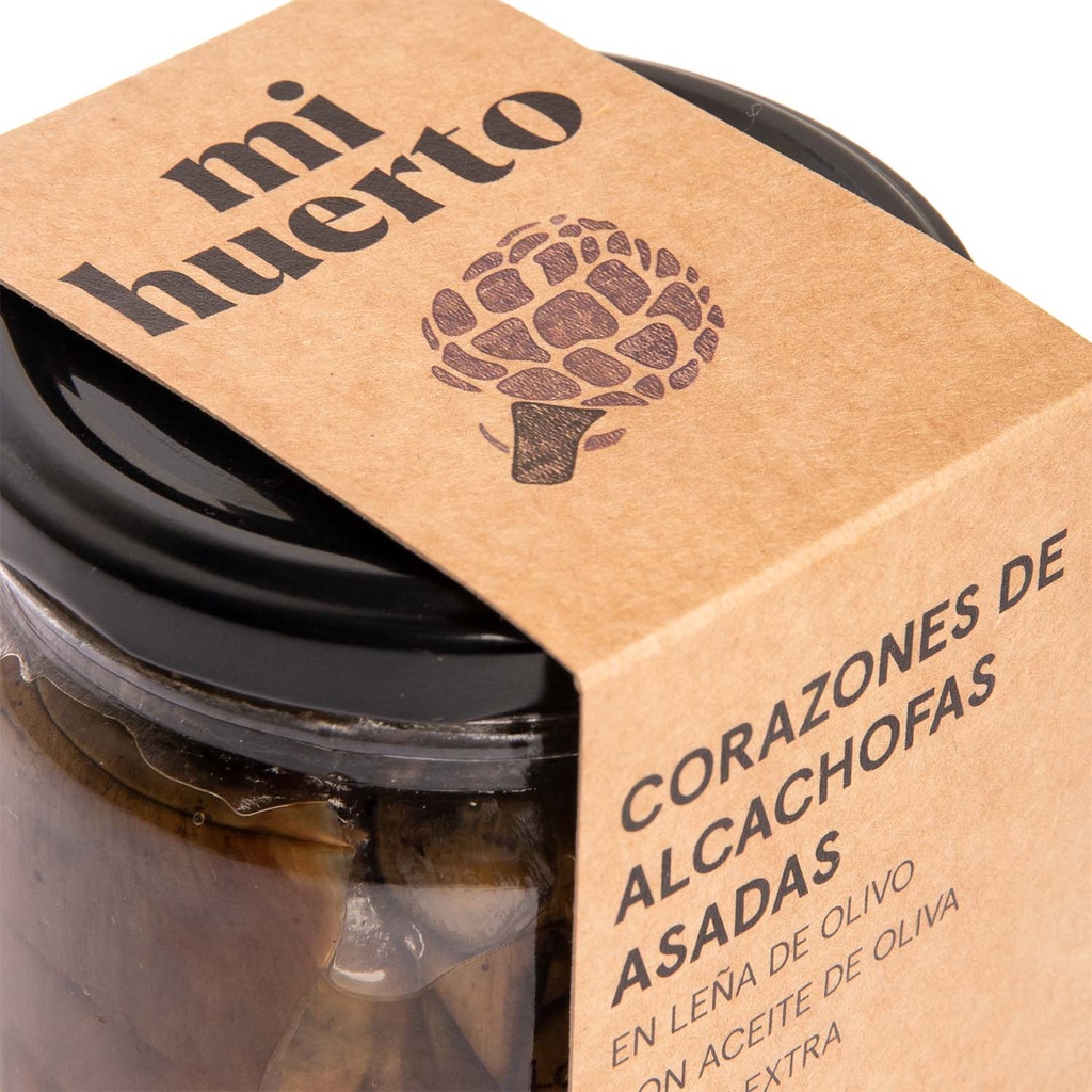 Corazones de alcachofas asadas en leña de olivo con AOVE (1ud x 305g)
