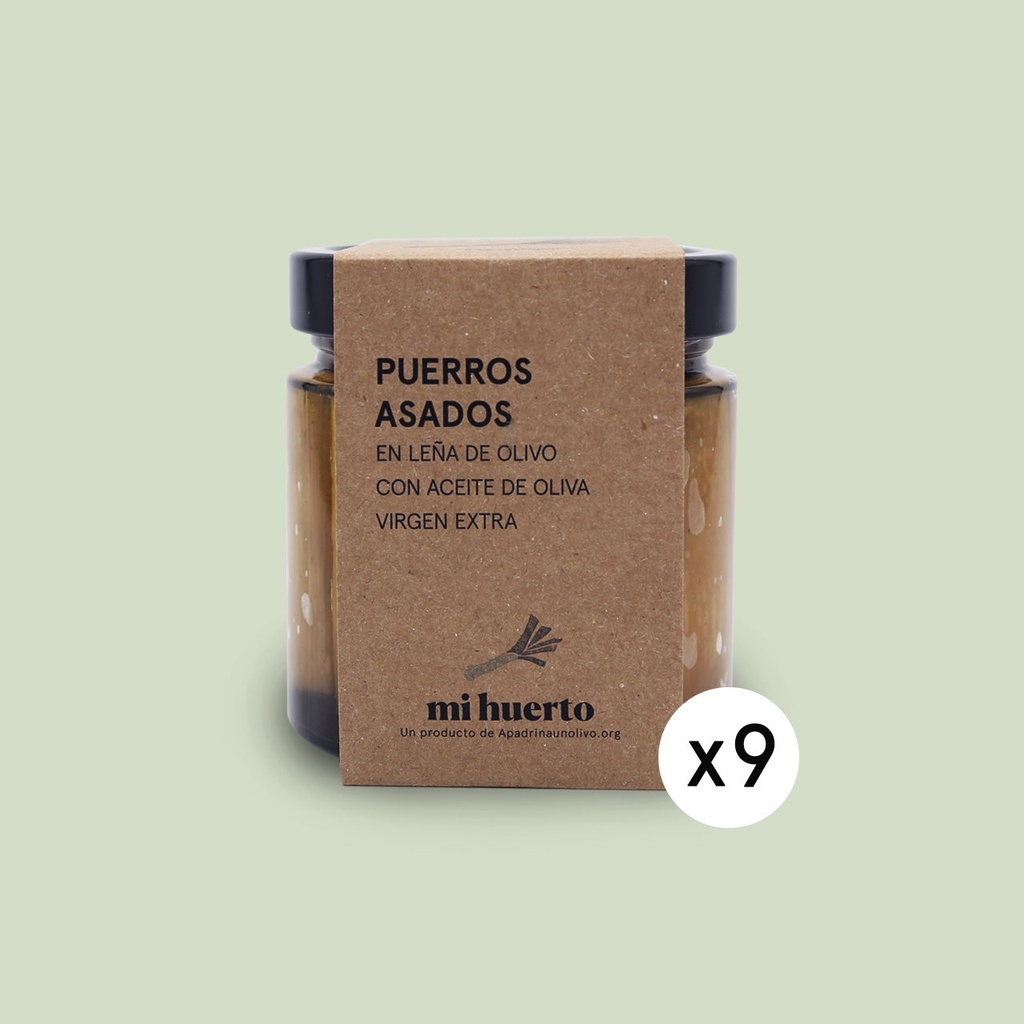 Caja Puerros asados a la leña de Olivo en AOVE (9 uds. x 320g)