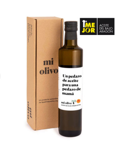 [est-ac-emp-500-1ud-pers] Estuche aceite botella Personalizada 500 ml Variedad Empeltre (1 ud.)