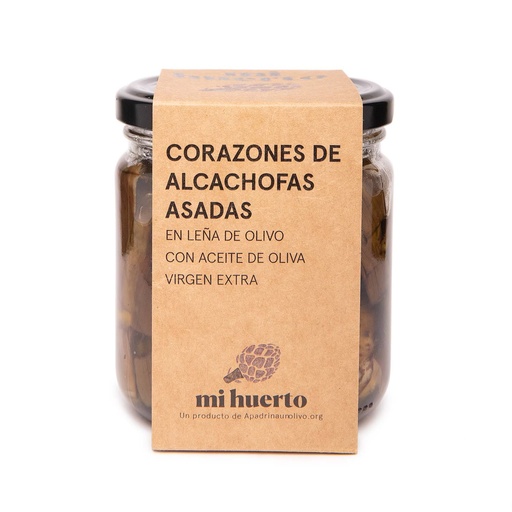 [alca-305gr-1ud] Cœurs d'artichauts rôtis au feu de bois d'olivier à l'huile d'olive vierge extra, bocal en verre (1 x 305 g)