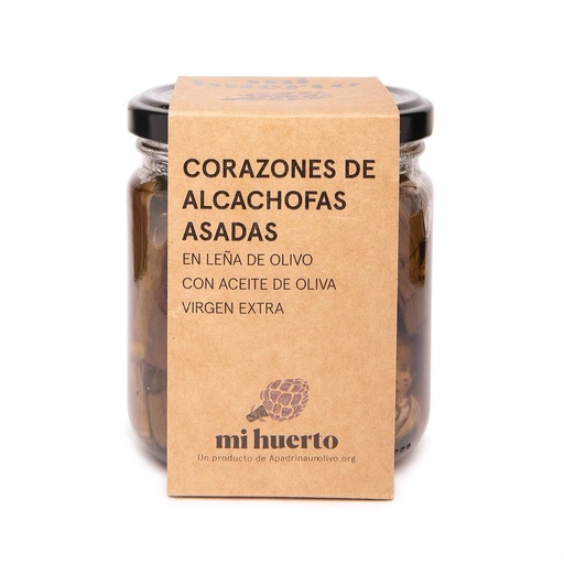 [alca-305gr-1ud] Corazones de alcachofas asadas en leña de olivo con AOVE (1ud x 305g)
