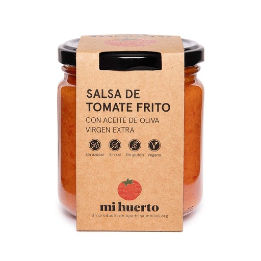 [tom-350g-1ud] Fried Tomato Sauce with Extra Virgin Olive Oil – 1 x 350 g Glass Jar